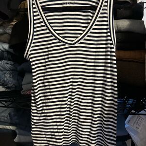 LOFT Navy and White Striped Top